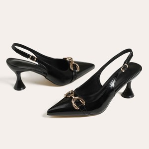 Escarpins tendance pour femme à talons aiguilles, avec chaîne métallique et bouts pointus, style célébrité de niche, talons très hauts - Product Image 5