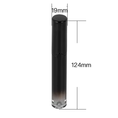 4 мл круглая градиентная черная глянцевая трубка черная палочка Пользовательский логотип блеск для губ контейнер пустой косметический блеск для губ