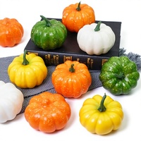 Mini-décors d'Halloween faits main : Modèle de citrouille verte artificielle hautement réaliste pour décoration de vitrine
