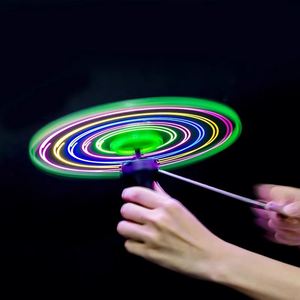 Large LED <b>Light</b> Disc UFO <b>String</b> Toy for Children - Flash <b>String</b> Flying Saucer with Plastic Grip for Outdoor Play - Product Image 6