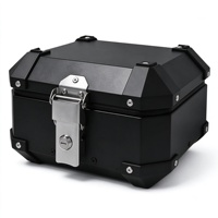 Top Case Universel 45L en Alliage d'Aluminium pour Moto, Boîte de Rangement Arrière à Dégagement Rapide pour la Plupart des Motos