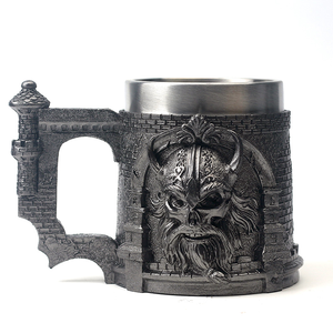 Tazas de cerveza de la muerte de acero inoxidable Angel Demon Scythe Handle Drink Cup As Halloween Horrible Tankard - Product Image 3