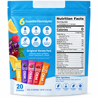 Poudre d'électrolytes naturels composée avec une formule nutritive équilibrée pour les adultes, pour le complément nutritionnel quotidien