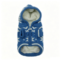 Pull à capuche confortable et luxueux pour chien, tricoté flocon de neige, doublure polaire, vêtements d'hiver pour animaux de compagnie