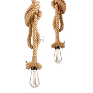 Декоративный подвесной светильник из пеньковой веревки, энергосберегающий светильник Эдисона, подвесной светильник в стиле ретро