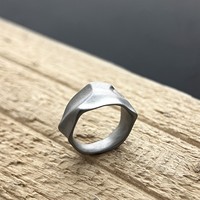 VAF Cool Hip Hop Matte Ring Bague Homme Cincin Pria Punk Stainless Steel Irregular Ring for Men Matter Unregelmabiger Ring