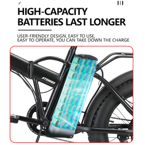 Bicicleta Eléctrica Plegable de Montaña con Llantas Gruesas de 20 Pulgadas y 4.0, 48V, Aleación de Aluminio, para Adultos, 6 Velocidades, 30KG, Asiento Cómodo - Product Image 2
