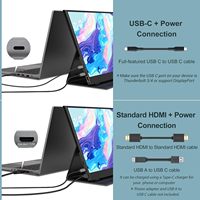 Monitor Portátil AHXJKA de 15.6 Pulgadas FHD IPS HDR 1080P 60Hz con Altavoces Integrados Dobles y Funda de Cuero para PC, Laptop y Consola de Juegos