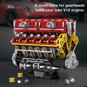 Bloc de construction Premium Brick 33017 V12, moteur à cylindres, plastique ABS, 40 pièces, modèle éducatif, jouet d'assemblage - Product Image 2