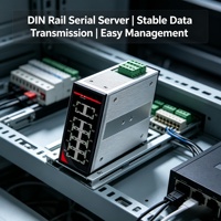 Servidor Serial de 1 Puerto para Riel DIN, Convertidor Ethernet RS485, Modbus TCP, COM Virtual, Modo Transparente, DC 12/24V, Riel de 35mm