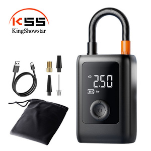 Compresseur d'air portable 150 PSI pour voiture et moto, avec fonction de démarrage d'urgence, rechargeable Type-C - Product Image 1