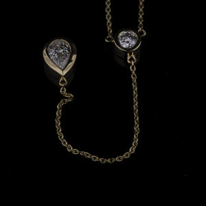 Lab Grown Diamond Gold Plated Round Brilliant Cut Collar de lujo para mujer - Product Image 1