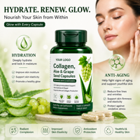 Capsules de collagène, d'aloe vera et de pépins de raisin, complément beauté pour l'hydratation de la peau, anti-âge, antioxydant, soutien OEM ODM
