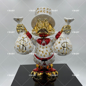 Famosa Scultura di <span class=keywords><strong>Paperino</strong></span> con Due Bottiglie, Modello di Bottiglia di Vino Scrooge Mcduck per Arte, in Resina/Vetroresina - Product Image 6