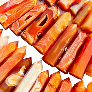หินคาร์เนเลียนลายธรรมชาติแบบขายส่ง หินอาเกตสีแดงลายเส้นสำหรับบำบัดและตกแต่ง - Product Image 5