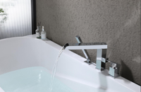 Robinet de baignoire en laiton, mitigeur de baignoire romain avec bec rotatif, ensemble de douche à main extractible, robinet cascade