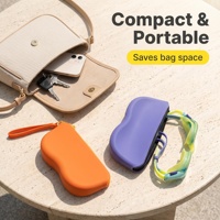 Étui à lunettes en silicone portable, étanche, pour lunettes de natation, sac de rangement, trousse de maquillage avec sangle de transport