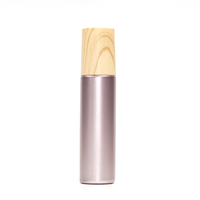 Bouchon en bois de haute qualité 10ml, huile essentielle en verre Rose, à utiliser avec un rouleau de pierres précieuses en cristal et un capuchon en or Rose