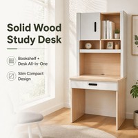 Bureau d'ordinateur intégré avec étagère, moderne et durable, fabriqué en usine, vente directe, couleur personnalisable, pour la maison et le bureau.