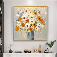 Peinture à l'aquarelle style crème, peinte à la main, impressionniste, plantes et fleurs, style moderne de luxe, cadre pour restaurant, salon, chambre à coucher