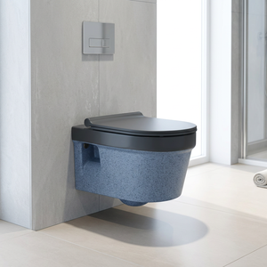 Placard à eau suspendu au mur noir rustique rétro sans rebord-Commode de toilette en céramique de taille standard, meilleure qualité à bon prix - Product Image 1