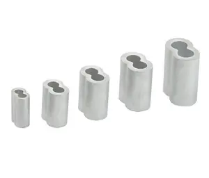 8 Shaped Aluminum Cable Clips Wire Rope Ferrule Barrel Cable Crimping Loop Sleeves Ferrules