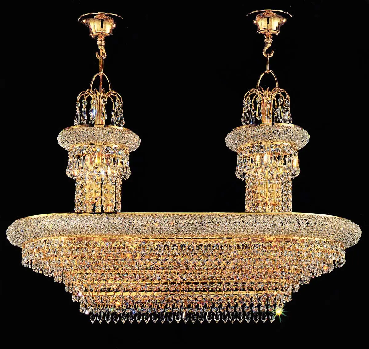 Farmhouse Antique Brass Chandelier Cổ Điển Thuyền Hình Pha Lê Đèn Treo Cho Hội Trường