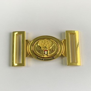 Custom Gold Chrome Dubai <strong>Polic</strong> Navy Officer Buckle Nylon PP Waist Canvas Webbing UAE Government Tender Metal Belt Buckle - Product Image 3