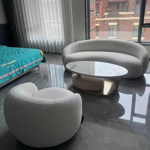 Sofá nórdico contemporáneo para sala de estar, sofá curvo semicircular, sofá tapizado de diseñador, Villa, apartamento, oficina, Vestíbulo - Product Image 5