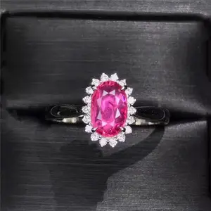 Classique vintage pierres précieuses bijoux modèle 18k or Afrique Du Sud diamant 1.095ct naturel non chauffé rouge rubis bague pour les femmes