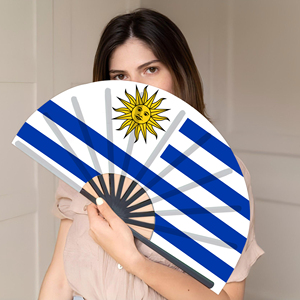 Abanicos Plegables de Plástico con la Bandera de Uruguay al por Mayor, Abanico de Mano para Carnaval, Boda, Festival, Fiesta, Agencia de Viajes - Product Image 5