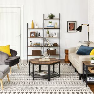 <span class=keywords><strong>VASAGLE</strong></span> Étagère Échelle 5 Niveaux Industriel Bibliothèque Design Salon <span class=keywords><strong>Cuisine</strong></span> Bureau Fer Stable Inclinée Étagère Murale - Product Image 3