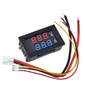 Mini voltímetro amperímetro digital dc I-SMART v 10a, painel amperímetro voltímetro medidor de corrente detector teste visor led duplo carro