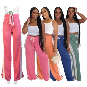 Nuevos Pantalones Casuales de Otoño Multicolor Transpirables Antiarrugas de Cintura Alta con Cierre Frontal de Cremallera y Pliegues Delanteros de Poliéster/Algodón - Product Image 2