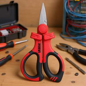 กรรไกรช่างไฟฟ้าเฟอร์วีด้ามจับหุ้มฉนวน 180 มม. เครื่องมือตัดที่มีความแม่นยำ - Product Image 3
