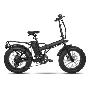批发可折叠电动自行车折叠20英寸500W 1000W 48v电池电动自行车脂肪轮胎自行车