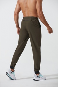 制造商运动男裤尼龙氨纶底加大码慢跑裤黑色口袋运动运动裤 - Product Image 2