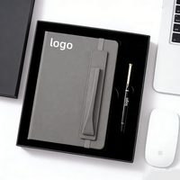 Ensemble cadeau de carnet de notes de luxe, vente en gros, impression de logo personnalisé, carnet de notes en cuir PU relié, avec stylo