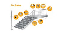 Rampe d'escalier moderne HJ en tube rond pour intérieur, poteau de rampe en acier inoxydable 304 pour extérieur, barre de rampe d'escalier