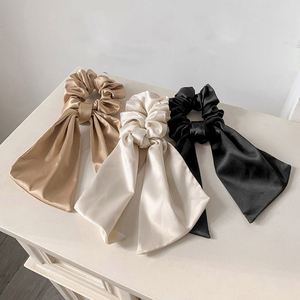 Nouveau chouchou en soie de mûrier 100% avec nœud, élastique vintage pour queue de cheval pour femme - Product Image 1