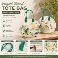 Sacs fourre-tout ronds en feutre écologiques réutilisables, fabrication OEM ODM, impression artistique, logo personnalisé, vente en gros, sacs en feutre pour cadeaux