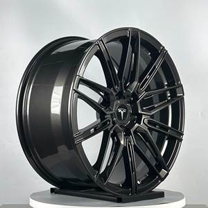 Rines Forjados Negros Brillantes de 20 y 21 Pulgadas 5x114.3 Compatibles con <span class=keywords><strong>Tesla</strong></span> Model Y, Rines de Aleación Monobloque Ligeros con Diseño de Rayos Abiertos - Product Image 3