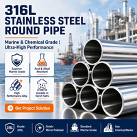 Tube rond en acier inoxydable ASTM A312 316L sans soudure, qualité marine, résistant à la corrosion, pour l'approvisionnement de l'industrie chimique
