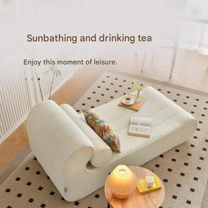 Poltrona Moderna Kino in Tessuto Impermeabile con Poggiatesta Rimovibile e Lavabile, Chaise Longue Morbida per Casa con Spugna ad Alta Densità - Product Image 2