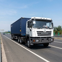 Nouveau camion tracteur tout-terrain F3000 6x6 avec grande garde au sol et remorque plateau pour transport de conteneurs