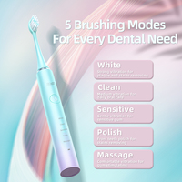 Cepillo de Dientes Eléctrico Sónico Recargable SEAGO SG-972, Personalizado, Superventas en el Extranjero, con 5 Modos y Temporizador Inteligente
