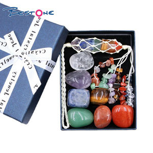 Bestone 7 çakra doğal taş düzensiz gevşek taş Yoga yedi renk taş dokuma kolye kutusu kombinasyonu hediye seti - Product Image 1