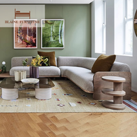 BLAINE Garantie de satisfaction Design minimaliste Mobilier de salon Ensemble de canapés sectionnels modernes en tissu, bois massif et éponge pour villa
