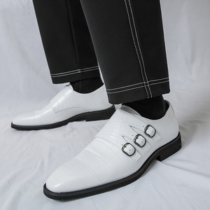 Nouveautés 2026 – Chaussures habillées en cuir pour hommes, noires <span class=keywords><strong>et</strong></span> blanches, style Oxford, à enfiler, pour le bureau <span class=keywords><strong>et</strong></span> les occasions formelles, mocassins - Product Image 6