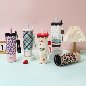 Stainless Steel Tumbler 316 <b>Double</b> <b>Wall</b> Vacuum Insulated Travel <b>Mug</b> With Straw And Cover For Outdoor Use - Product Image 1